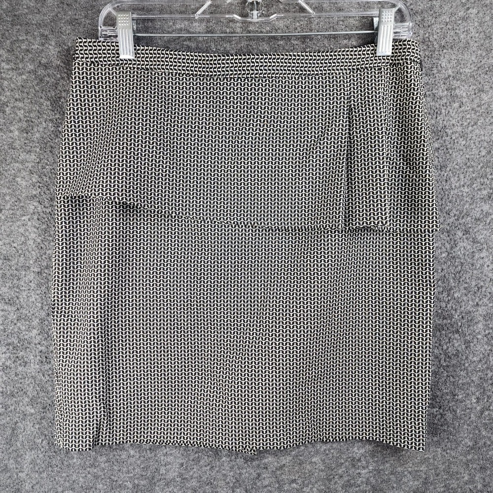 The Limited Pencil Skirt Womens 8 Black White Geometric Side Zip Mini EUC